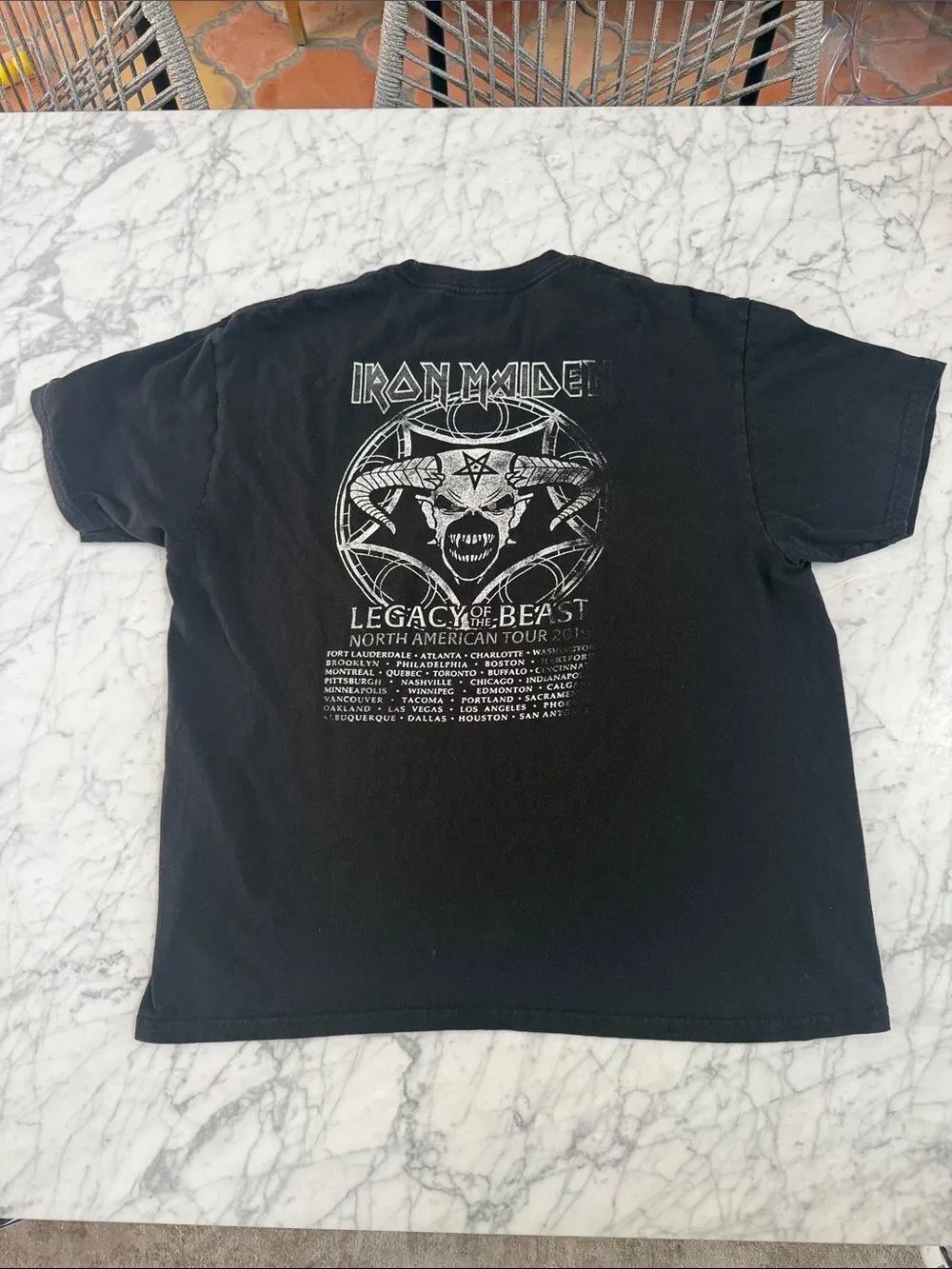 Rare 2019 Official Iron Maiden Legacy Of The Beast Tour Promo Shirt Sz Men’s L